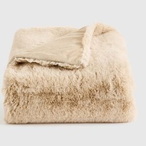 Luxurious White Faux Fur Throw Blanket (Not Cream Like Stock Photo)